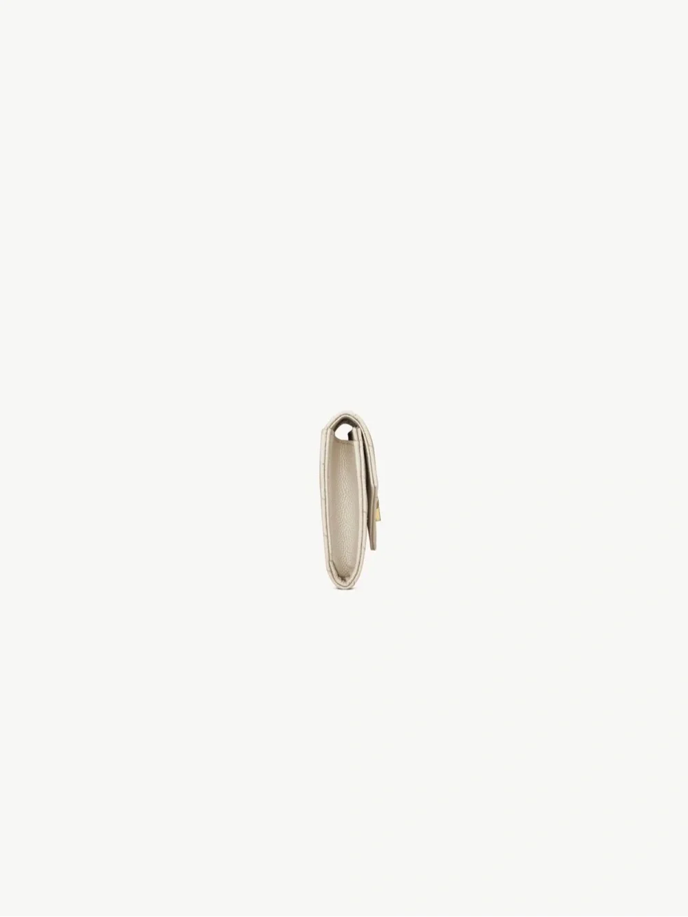 Saint Laurent Cream Cassandre Matelasse Small Envelope Wallet in Grain De Poudre